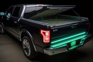 A truck equipped with a tonneau cover.